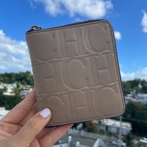 Carolina Herrera Zip Wallet Cream and Brown Monogram